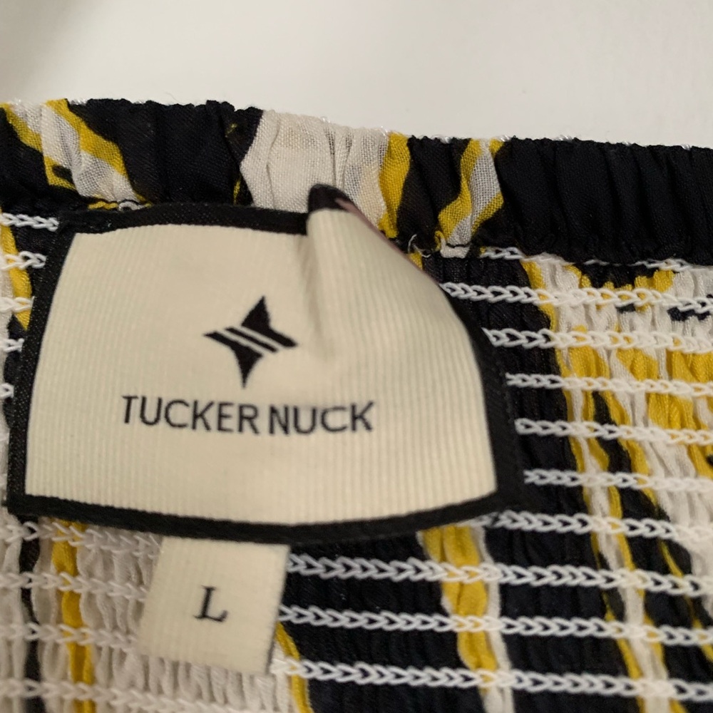 Tuckernuck Black and Yellow sheer Patterned Dress